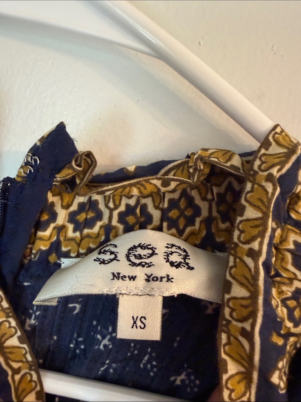 Sea New York Navy and Gold Paisley-Trim Mini Dress - Picture 4 of 6